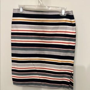 LOFT Black and White Pencil Skirt Knee-Length Work